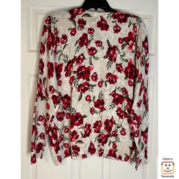 Karen Scott Floral Cardigan - Picture 4 of 6